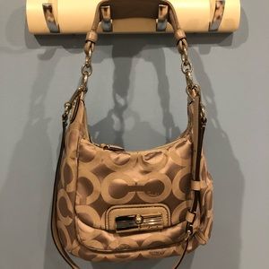 Coach Kristin Op Art Signature Bag, Dove Silver